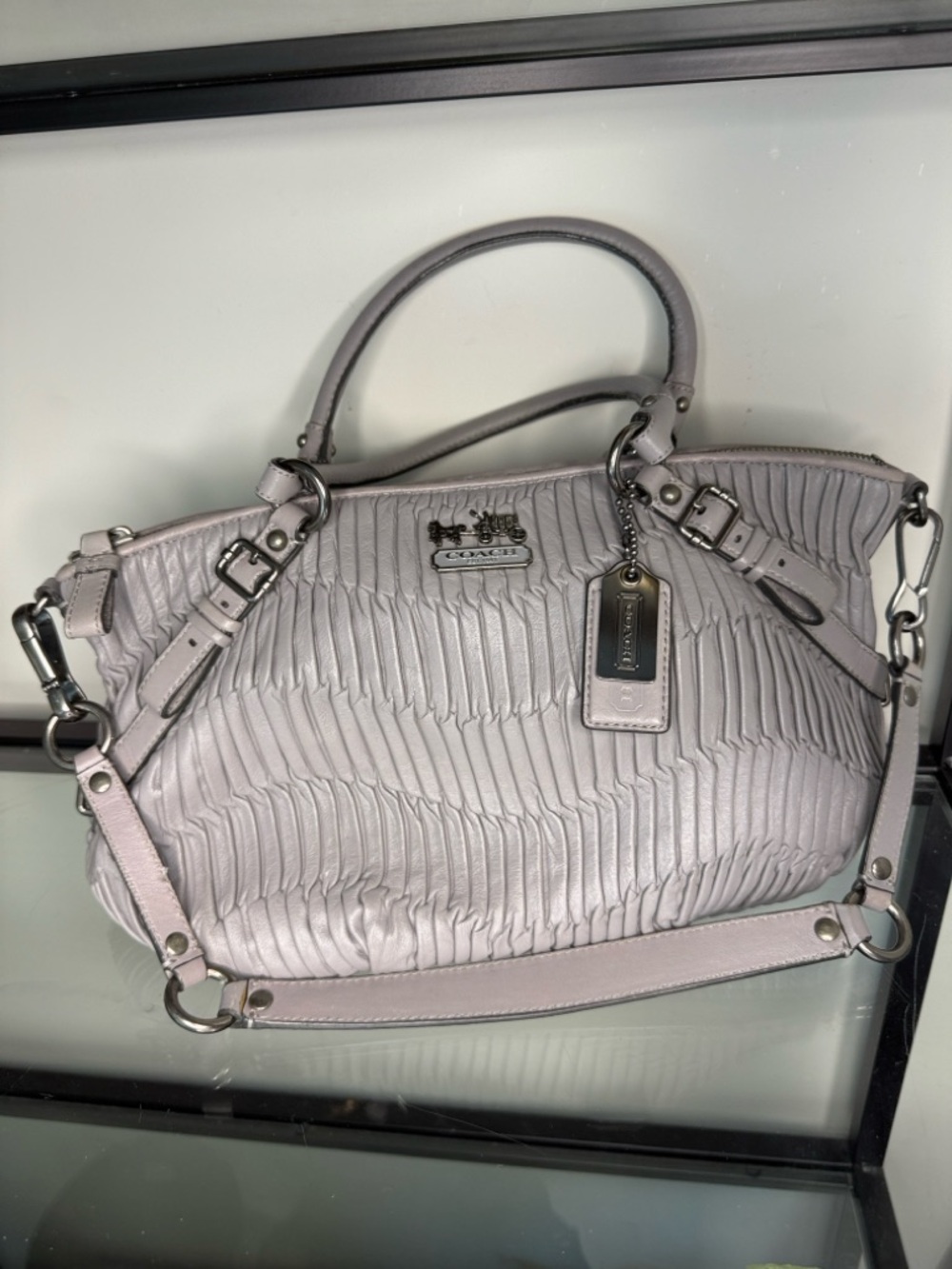 COACH Madison Sophia Gathered Leather  satchel Bag Purse Like New